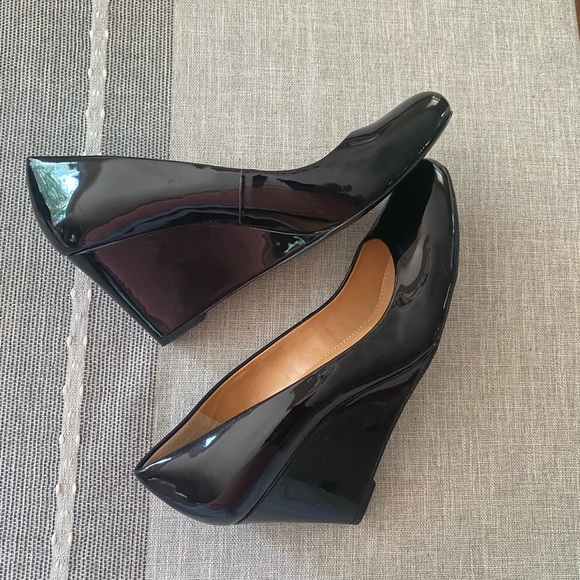 J. Crew Factory Shoes - J.Crew Factory Womens Sylvia Black Patent Wedges.